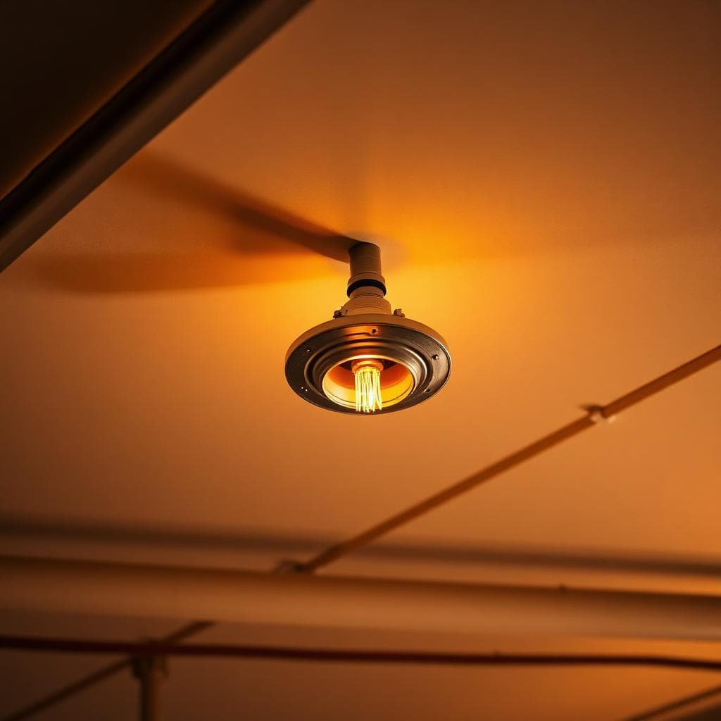 Sprinkler instalado no teto de uma edificação